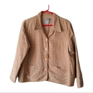 Cream light brown tan blazer suit jacket XL